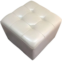 Storage Ottoman Folding Foot Rest Stool, Leather Footstool Bench, Short Ottoman Stool, Storage Foot Rest Store, Books, 
(Beige, 17" D x 13" W x 13" H)