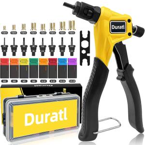 Rivet Nut Tool Kit, 8-Inch Hand Rivnut Tool for Tight Spaces, Nutsert Tool Kit with 96pcs Rivnuts, 8 Metric & SAE Mandrels (M3-M6, 6-32, 8-32, 10-24, 1/4-20), Durable Carrying Case Included