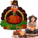 Chunful 4 ft Thanksgiving Turkey Pumpkin Cardboard Cutout Stand up Life Size Fall Autumn Harvest Thanksgiving Sport Theme Party Decoration Backdrop Photo Props Turkey Standup for Party Supply