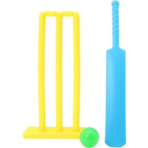 Unisex Cricket Set with Plastic Bat Ball and Stumps for Kids Outdoor Beach and Backyard Sports Game Portable Interactive Toy for Hand-Eye Coordination and Family Fun