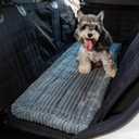 Dog Bed for Car, Pet Travel Backseat Mat for Vehicle SUV Truck Jeep Automobile, Large Washable Foldable Non-Slip Fuzzy Soft Comfortable Cozy Extender Protector Cover Pad, Grey, 24.8x54 in (Lightweight Bluey Grey)