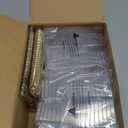 supernal 2oz Square Plastic Mini Dessert Cups with Gold Spoons,Parfait Appetizer Cup,100pcs Cups,100pcs Gold Spoons,Perfect for Birthday,Party,Wedding