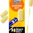 Swiffer Duster Kit with 3 ft Extendable Handle, Heavy Duty Dusting Starter Kit with 3 Refills, for Ceiling Fans, Vents and Hard to Reach Places