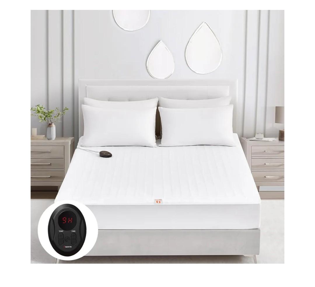 Bwarm Electric Heated Mattress Pad Full Size, 54" x 75", Bed Warmer, 9 Heat Settings, 112 Hours Auto Off, Deep Pocket, Fast Heating, Machine Washable, Soft and Cozy