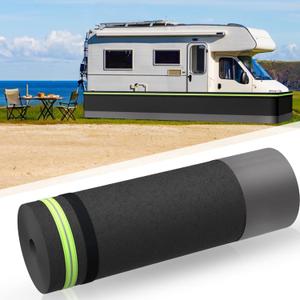 Easy Installation RV Skirting, Travel Wheel Skirt for Mobile Home Exterior, PVC with Tightly Metal Plates, Convenient Storage Wheel Rv Cover for Garden,Outdoor, Yard (Black, 3.2 x105 ft)