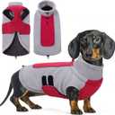 Queenmore Dog Sweater Fleece Dog Sweater Winter Dogs Jacket with Leash Hole Puppy Clothes Vest Warm Yorkie Chihuahua Dachshund for Small Dogs Cats Boy or Girl, Red X-Small