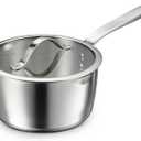 Tramontina Tempo Tri-Ply Base Stainless Steel 3-Quart Sauce Pan with Glass Lid, Induction-Ready Saucepan, Oven-Safe, Dishwasher-Safe
