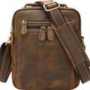 Jack&Chris Leather Messenger Bag for Men, Man Purse Crossbody Bags for Work Business (Brown3)