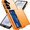 Qinmay Compatible with Samsung Galaxy S26+ / S26 Plus Case Wallet,Built-in Card Holder,Dual Layer Shockproof Hidden Card Slot Slim Wallet Phone case for Galaxy S26 Plus 6.7"Orange