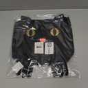 Juvale Black Cotton Cat Trick or Treat Bag with Gold Foil Eyes, Reusable for Kids, 11.25 x 15.5 in Canvas Tote for Halloween Parties