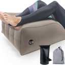Wedge Pillow for Sleeping - Inflatable Leg Elevation Pillow for Swelling, Circulation, Leg & Back Pain Relief, Leg Elevating Pillow, Leg Pillow for Post-Surgery, Hip, Foot, Ankle Recovery (Grey)