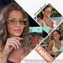 Oversized Aviator Sunglasses for Women Men 70s Trendy Sardine Big Sun Glasses Gold Metal Frame Shades (Gold/Clear Brown)