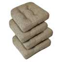 downluxe Chair Cushions for Dining Chairs 4 Pack, Tufted Indoor Chair Pads with Non-Slip Bottom, U-Shaped Kitchen Chair Cushions, 17"x17"x4", Khaki