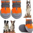 Dog Boots, Medium and Large Dog Boots and paw Guards, Suitable for Snowy Winter Days, hot Summer Roads, Waterproof in The rain, Outdoor Walks, Indoor Hard Surface Anti-Slip Shoes 4 Pieces (#7 (width 3.2 inch) for 63-75 lbs)