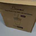 Lamosi 50 Pack 24 oz Clear Plastic Cups with Lids and Straws, Disposable Plastic Coffee Cups with Lids for Iced Coffee, Cold Beverages, Smoothies and To-Go Drinks