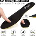 riemot 2 Pairs Memory Foam Insoles for Men 8mm Cushioning Black US11/EU44