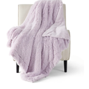Bedsure GentleSoft Fuzzy Sherpa Faux Fur Twin Blanket Lavender Purple Cozy Gifts for Women Men, Soft Fleece Plush Warm Thick Blanket Twin Size for Bed, Room Dorm Essentials Purple Decor Gifts, 60x80