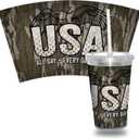 Rico Industries Wildlife 16oz Clear Tumbler W/Straw - Team Colored Travel Tumbler - Keeps Drinks Cold or Hot