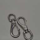 SHONAN Large Stainless Steel Swivel Snap Hooks, 2 Pack 4.6 Inch Heavy Duty Boat Hooks, Large Spring Clips for Boat Anchor Ropes and Cables