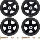 CheeMuii 4 Pcs 7 Inch Lawn Mower Wheels 4 Pack 7" Push Mower Wheels with Bolts and Lock Nuts Kit Fit for Most Standard push Lawn Mowers/Generator/Garden Tiller/Handtruck