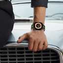 CHANCHY Stainless Steel Band for Apple Watch Band Apple Watch Ultra 3/2/1 Band 49mm, Series 11/10 46mm, 9/8/7 45mm, SE3/SE2/SE 6/5/4 44mm, 3/2/1 42mm, Metal Strap with Folding Clasp for Men, Titanium (Black/Gold)