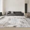 OMERAI Washable Rug 8'x10' Abstract Machine Washable Area Rugs for Living Room Ultra-Thin Non Slip Stain Resistant Modern Large Carpet for Bedroom Dining Room Office Brown Grey