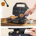 Mini Waffle Maker Machine, 8 Small Waffle Bites, Nonstick Waffle Iron with Quick Heat-Up, Easy Breakfast Makers for Home, Family, Snacks or Desserts