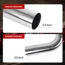 Richeer 2 Inch O.D. T304 Stainless Steel Exhaust Pipe Kit DIY Custom Tube