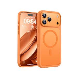 TOCOL for Phone 17 Pro Max Phone Case, Builtin Magnetic Ring, Compatible with Magsafe, Full Camera Protection, Translucent Matte Phone Case for 17 ProMax 6.9 inch (Orange)
