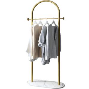 BUZUEY Freestanding Clothing Rack with Marble Base,Modern Arch Gold Garment Rack for Small Spaces,Sturdy Metal Coat Rack,Clothes Racks for Hanging Clothes in Bedroom,Closet,Entryway,Boutique Display