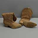 Rollda Cowboy Boots for Women Cowgirl Boots Embroidered Knee-High Western Boots Pointy Toe with Chunky Heel, 9