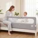 Bed Rail for Toddler,71''L One-Button Swing Down Bed Guard