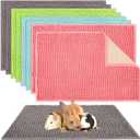 8 PCS Guinea Pig Liner Washable Rabbit Cage Liner 15x23 Inch Guinea Pig Fleece Bedding Pee Pads Reusable Absorbent Pet Mats for Small Animals, Bunny, Hamster
