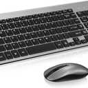 cimetech EasyTyping KF10 Wireless Keyboard and Mouse Combo, [Silent Scissor Switch Keys][Labor-Saving Keys]Ultra Slim Wireless Computer Keyboard and Mouse, Easy Setup for PC/Laptop/Mac/Windows - Grey