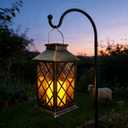 Solar Lanterns Outdoor Hanging Garden Lantern Waterproof LED Flickering Flameless Candle Mission Lights for Table,OutdoorMothers Day Gifts Mom Wife (1pack)