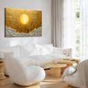 Boho Sun Canvas Wall Art Bohemia Minimalism Golden Abstract Sunrise Sunset Modern Luxury Painting Picture Wall Decor Poster Print Artwork for Living Room Bedroom Office Home Decoration, 36"L x 24"W