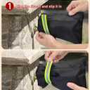 Outdoor Faucet Covers for Winter 3 Pack, Thickened Insulated Pipe Covers for Outside, Yard Maintenance Must Haves Reusable Waterproof Pipe Insulation Foam Tube, 7.7" H x 5.9" W, BlackReflective