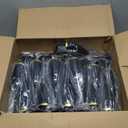 Domensi 40 Pcs Champagne Flutes Bulk 6 oz Christmas Acrylic Wine Glasses Toasting Goblet Unbreakable Plastic High Stem Champagne Cups for Wedding Birthday Party (Black and Gold)