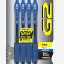 PILOT G2 Premium Refillable and Retractable Rolling Ball Gel Pens, Fine Point, Blue Ink, (Pack of 6, 30 Count Total)