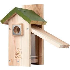 3/4 Thick Cedar Bird Houses with Metal Predator Guard, Nesting Box Birdhouse for Easy Cleaning, Bird Box for Outdoor Swith Viewing Window, Outdoor Wild Bird Watching, Swallow Wren Chickadee