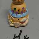 Bucherry 2 Pcs Winter Beach Snowman Figurines with Light Winter Resin Coastal Snowman Decorations Xmas Table Centerpieces for Office Home 3.5 x 3.5 x 5.9