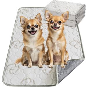FXW Washable Pee Pads for Dogs, Puppy Pads with Super Absorbent, Specifically Designed for 24inch Cages, Rectangle, 23" x 17", 2 Packs