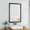 CULER Black Wood Wall Mirror for Bathroom,Rectangle Rustic 20 x 30 inch Hanging Vanity Farmhouse Mirrors with Wooden Frame for Living Room,Bedroom,Entryway