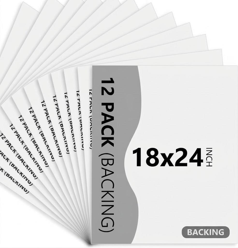 Somime 12 Pack Backing Boards Only - 18x24 Uncut Black Mats Matboards, Acid Free Backerboards, Ideal for Photos/Pictures/Prints/Frames/Arts