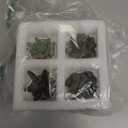 MyGift Miniature Artificial Succulents, Indoor Fake House Plants in Round White Geometric Ceramic Pots, Set of 4