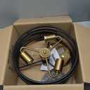 Black Rustic Drum Semi Flush Ceiling Light with 3-Light Brass Base, Modern Gold Farmhouse Chandeliers Metal Cage for Dining Room, Industrial Pendant Light for Entryway Kitchen Foyer Bedroom