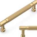 Amerdeco 10 Pack Champagne Bronze knurled Cabinet Pulls 5 Inch(128mm) Hole Center Drawer Pulls Cabinet Hardware Kitchen Cabinet Handles for Bathroom ZH0072