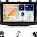 Android Car Radio Stereo for Mazda 3 2009 2010 2011 2012 2013 with Wireless Carplay Android Auto - 9 Inch IPS Touch Screen for Mazda 3 Head Unit with GPS, BT, WiFi, FM, MIC, Backup Camera