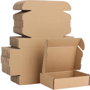100 Pcs 6 X 4 X 1.6 Inches Shipping Boxes Corrugated Cardboard Boxes Mailing Packaging Boxes for Packing Moving Storage Small Items Small Shipping Mailer Box