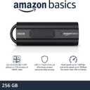 Amazon Basics 256 GB Ultra Fast USB 3.1 Flash Drive, High Capacity External Storage for Photos Videos, Retractable Design, 130MB/s Transfer Speed, Black